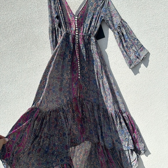 218. BOHEMIAN BOHO SILKY DRESS RESORT LIVE SHOW ALERT - Picture 5 of 7